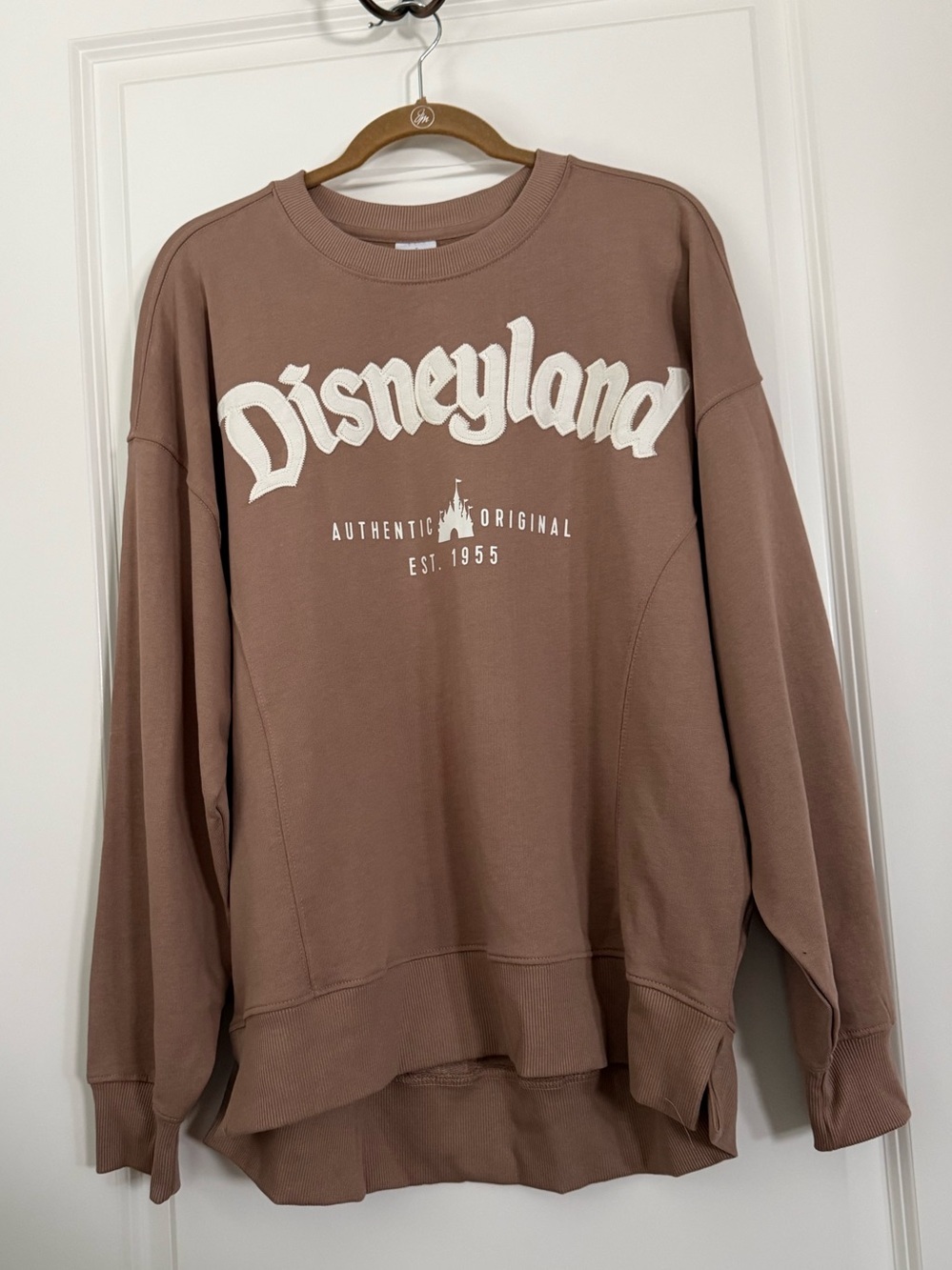 NWT Disneyland Logo Pullover Sweatshirt Chocolate Brown Medium